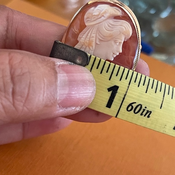 Authentic cameo brooch or  pendant 14 k gold - Picture 9 of 13
